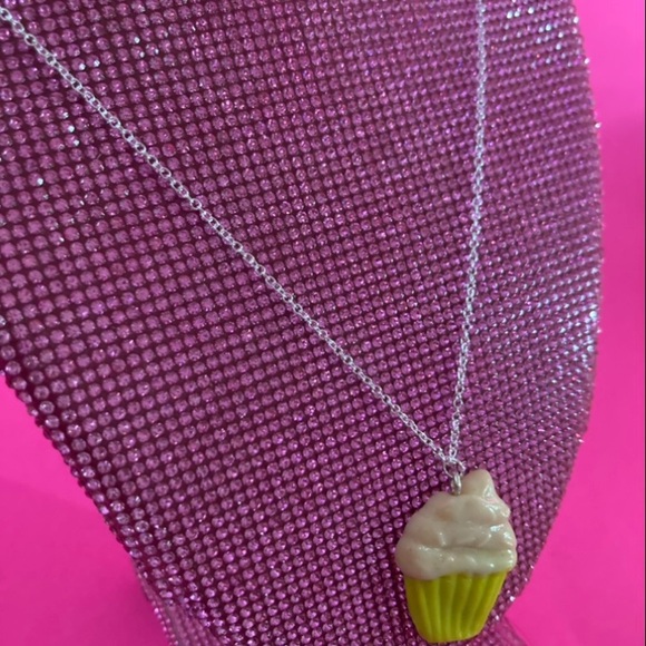 Cupcake Sterling Silver Necklace Bakery Fake Food Kitchen Cosplay Egirl Lolita - Picture 11 of 12